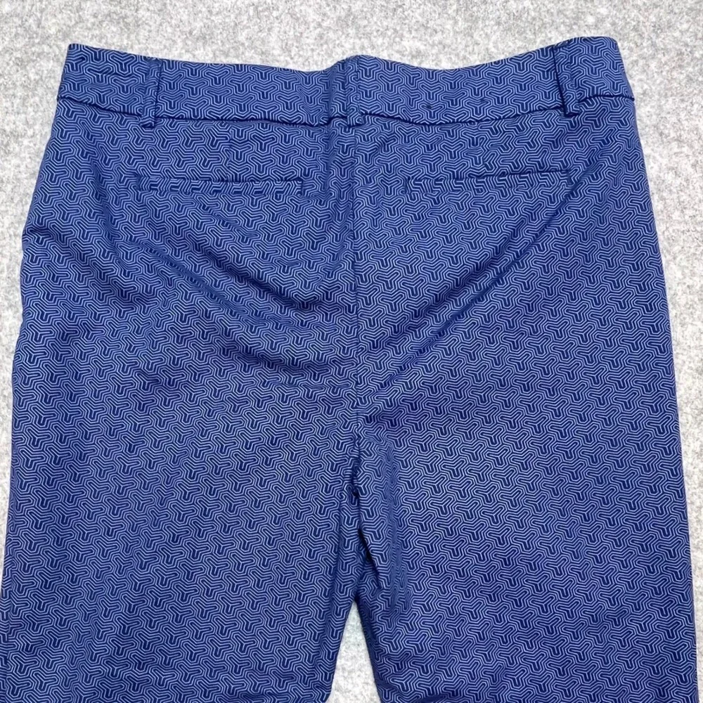 Hilary Radley Womens Blue Geometric Maze Print Ankle Pants Size 6